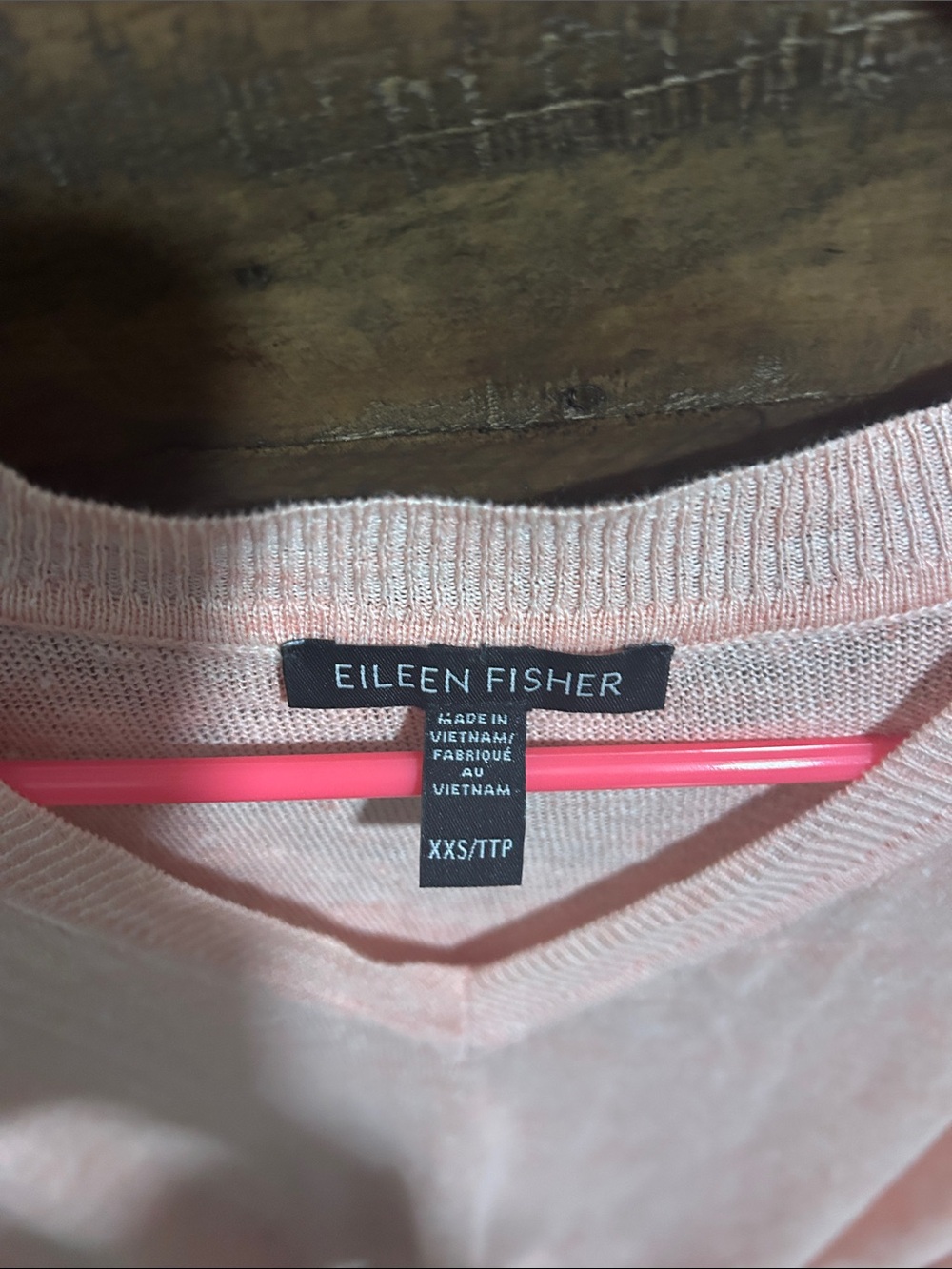 Eileen Fisher 100%Organic Linen Light Pink V-Neck Sweater. Fisherman. Coastal - Picture 2 of 6